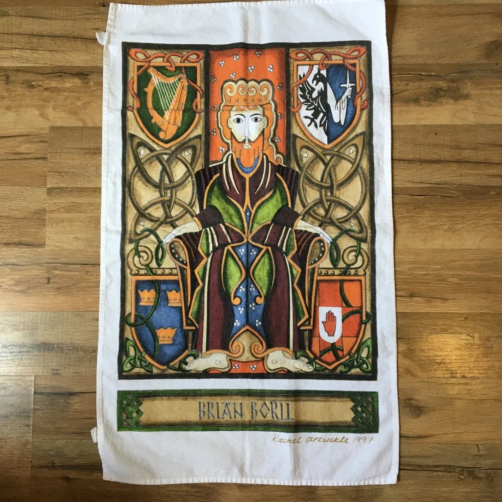 Rachel‎ Arbuckle Brian Boru Tea Towel Colorful Celtic Art 1997